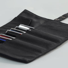Snap Button Pen Curtain Roll Pen Bag Canvas Folding Stationery Bag