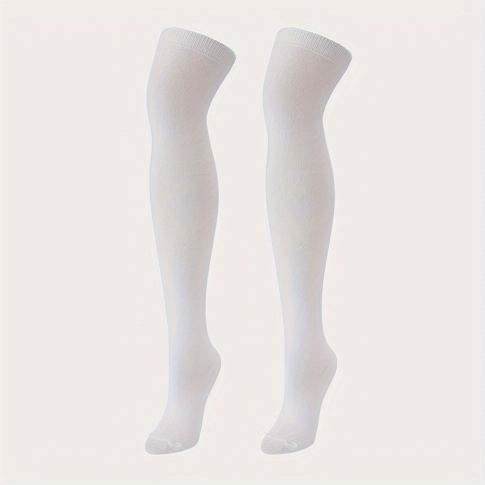 Solid Thigh High Socks Warm Over The Knee Socks Women's Stockings