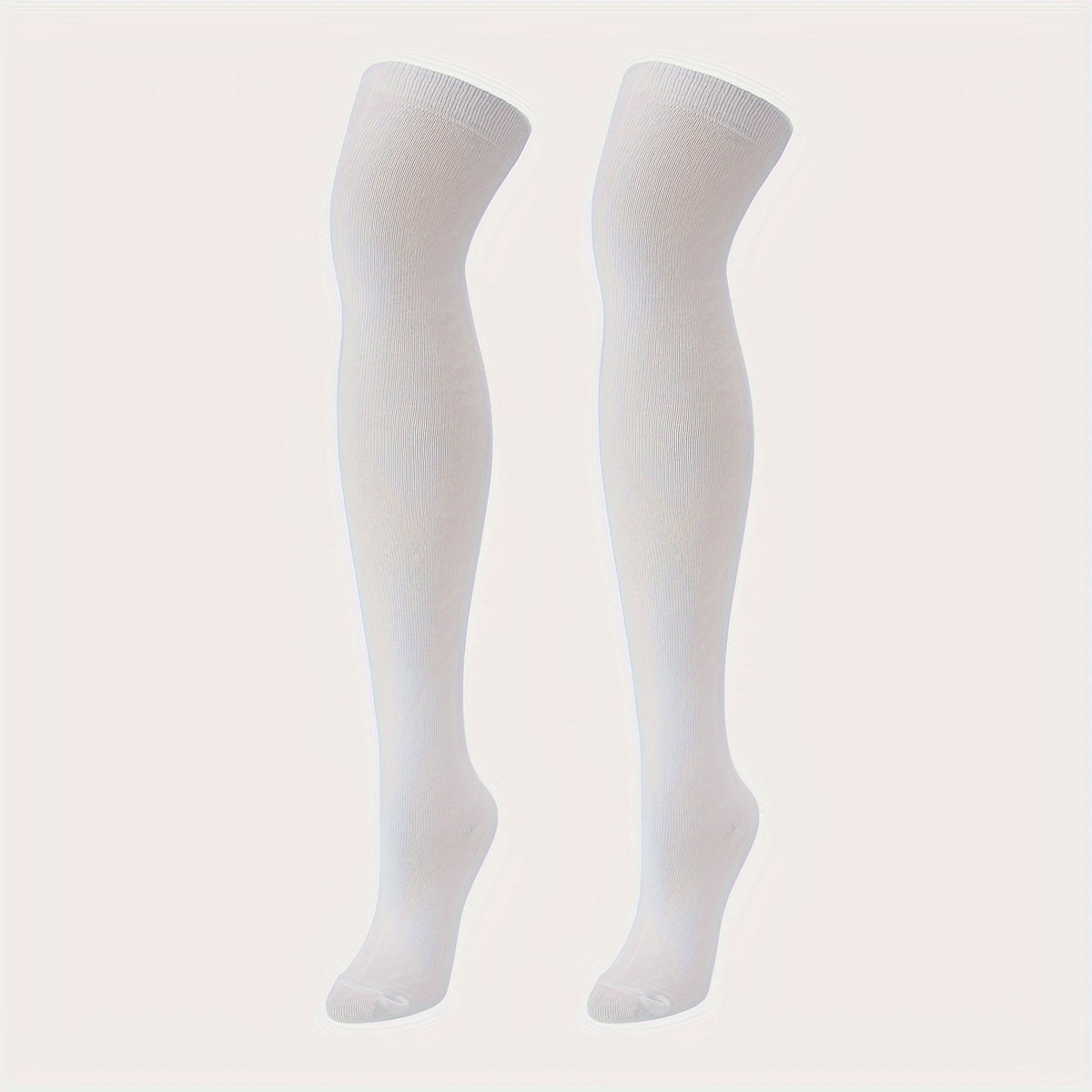 Solid Thigh High Socks Warm Over The Knee Socks Women's Stockings
