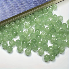 50PCS 0.32inch Natural Stone Glass Round Bead Spacer Beads