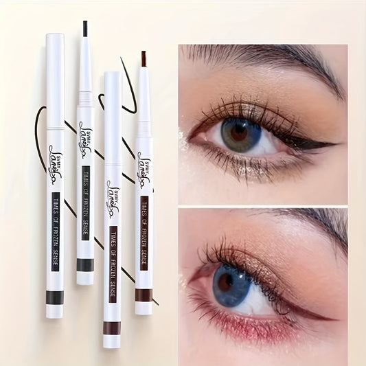 Silky Eyeliner Gel Pen Brown Round Head Smooth Rendering Eyeliner Pen
