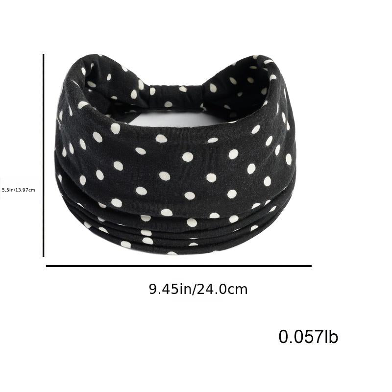 Polka Dot Knotted Headband Hairband Boho Sports Yoga Headscarf