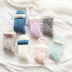 7 Pairs Plush Floor Socks Comfy & Warm Mid Tube Socks Women's Stockings