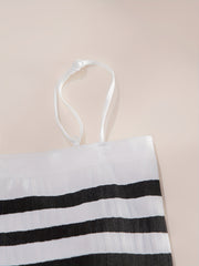 Striped Cami Top with Textured Spaghetti Straps