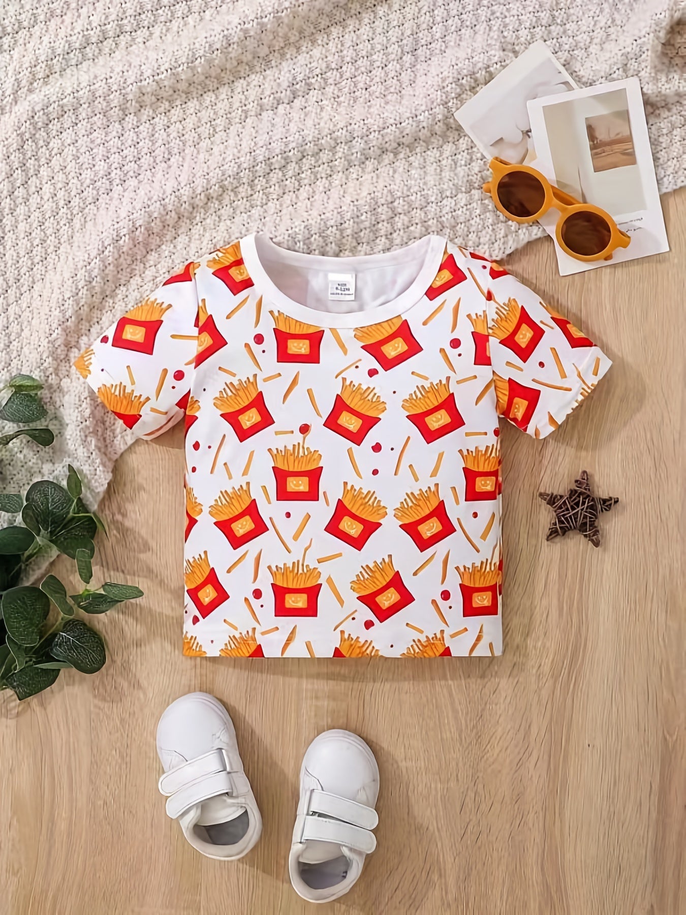 Toddler French Fries Cartoon Graphic T-shirt Top