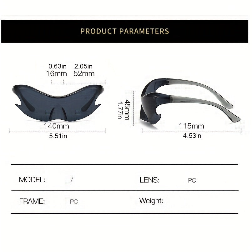 Y2K Photochromic One piece Sunglasses Wrap Around UV400 Sun Shades