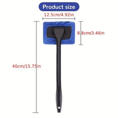 2pcs Car Window Cleaner Brush Kit Inside Interior Auto Glass Wiper Long Handle
