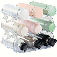 Water Bottle Organizer 4 Tier Plastic Stackable Holder Rack
