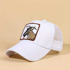 Goat Embroidery Patch Trucker Hat Mesh Breathable Unisex Golf Baseball Cap