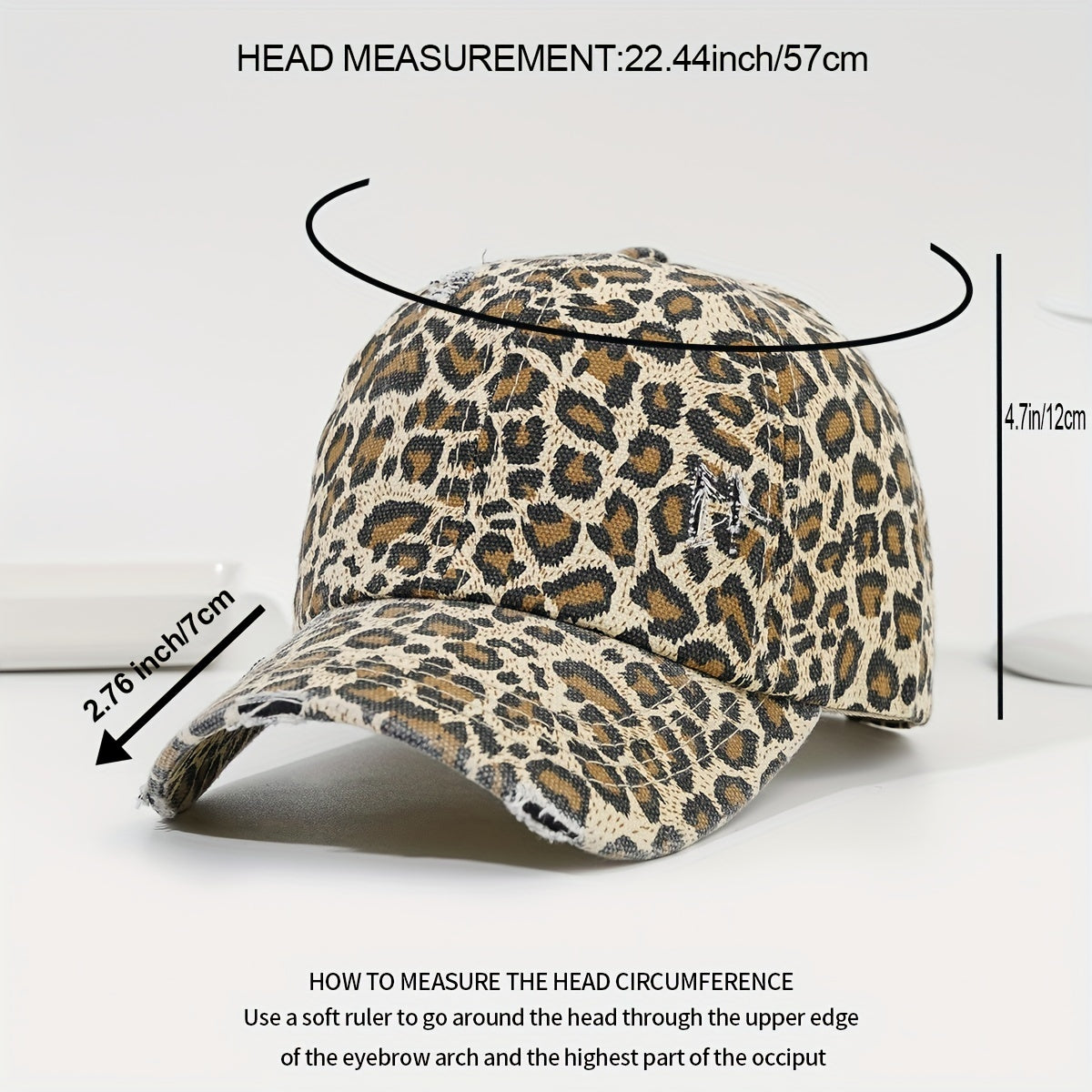 Leopard Print Ponytail Baseball Cap Sun Hat