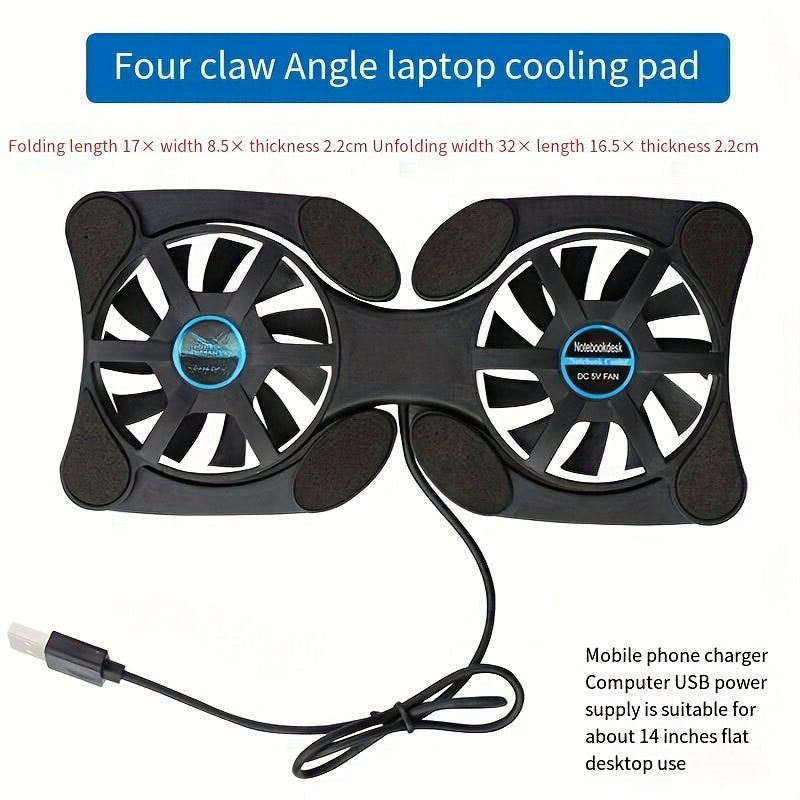 Mini Portable Laptop Radiator Cooling Base Dual Fan