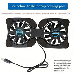Mini Portable Laptop Radiator Cooling Base Dual Fan