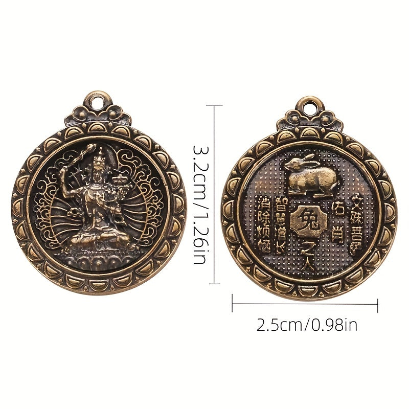 1pc Brass 12 Zodiac Buddha Charms DIY Earrings Bracelets
