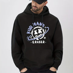 Cartoon Planet Print Hoodie Men's Pullover Hooded Sweatshirt