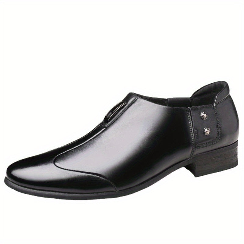Men's Block Pointed Toe Dress Shoes for Wedding Business Party