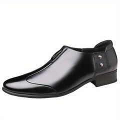 Men's Block Pointed Toe Dress Shoes for Wedding Business Party