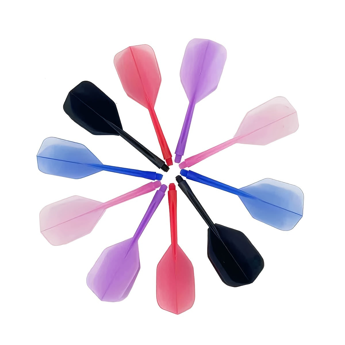 6pcs Integrated Dart Shaft & Flight Set Lightweight Plastic Dart Supplies