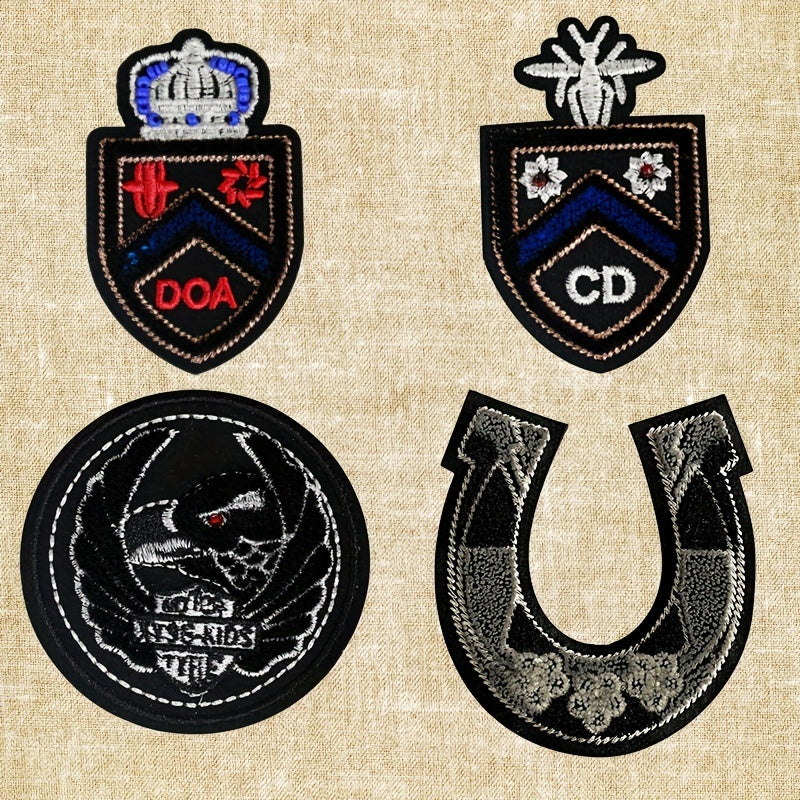 Dark Horseshoe Iron-on Embroidery Patch for Men