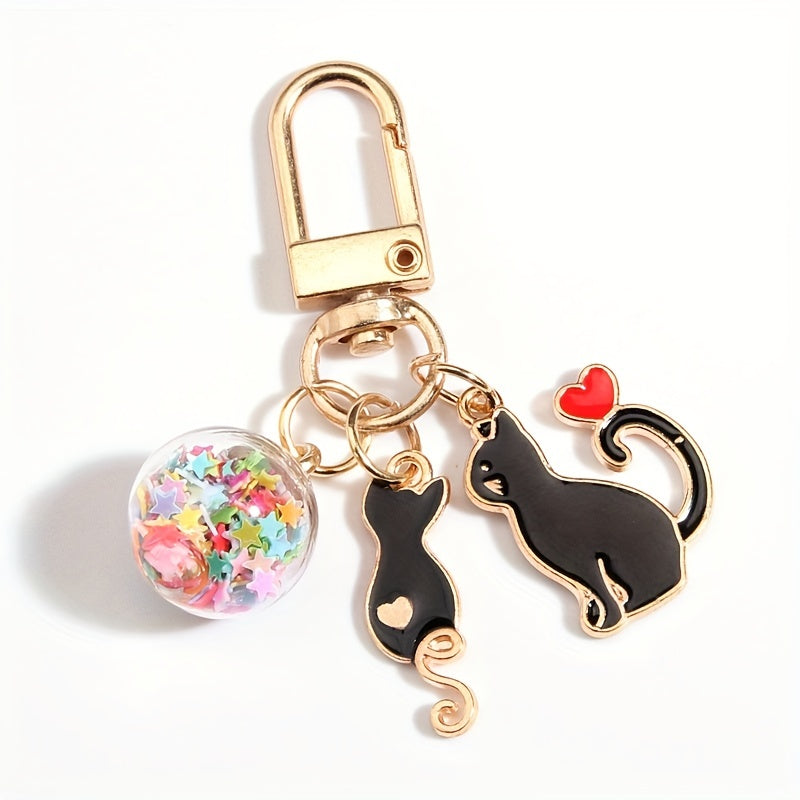Cartoon Cat Keychain Animal Key Ring Purse Handbag Car Charm Phone Pendant Gift