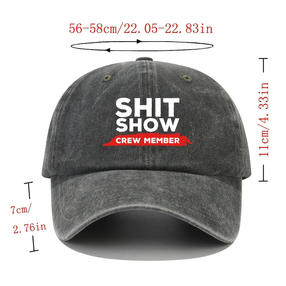 Vintage Letter Printed Baseball Cap Distressed Dad Hat Hip Hop Sun Hats