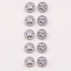 10pcs Zinc Alloy Faux Diamonds Buttons Butterfly Sewing Buttons