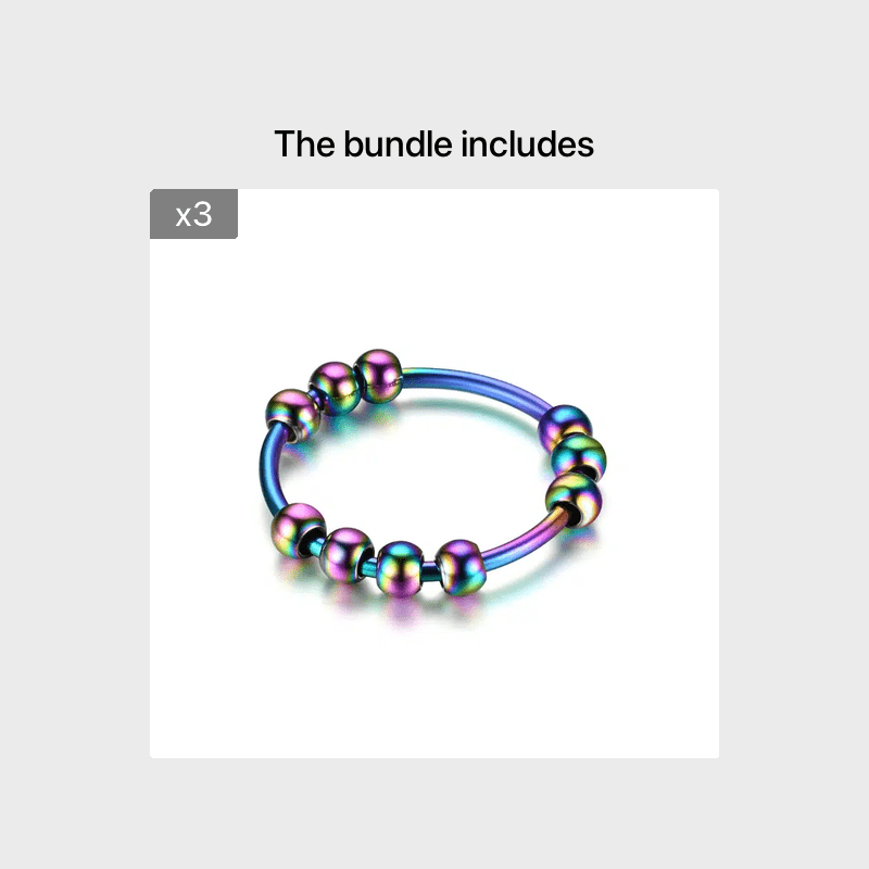 10 Beads Rotating Anxiety Ring for Couples Stress Relief