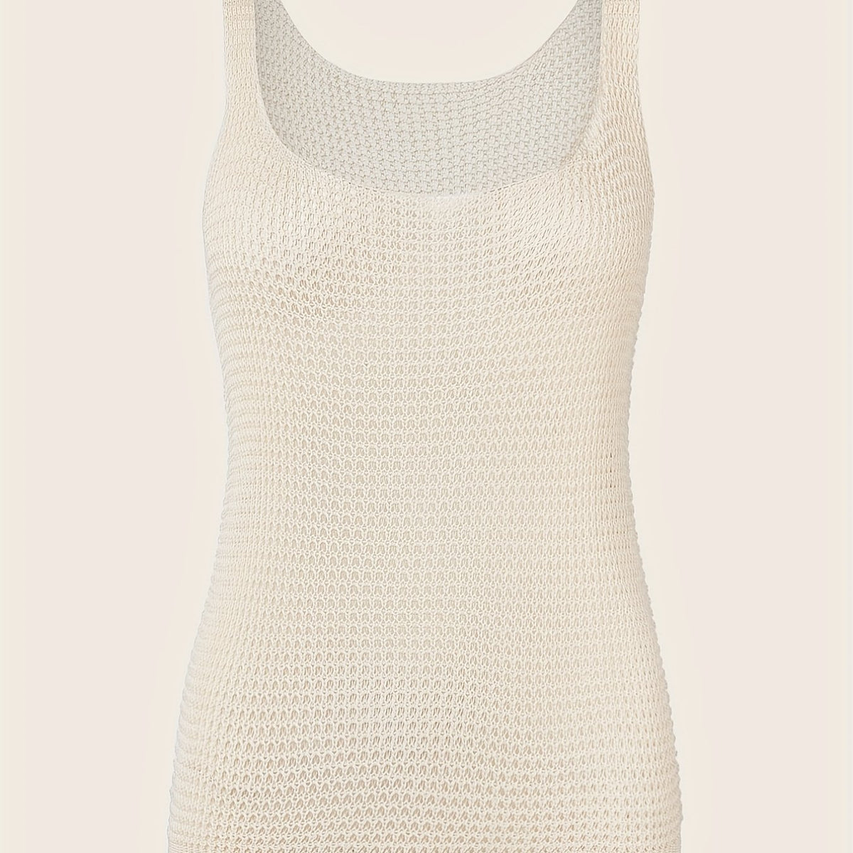 Waffle Knit Square Neck Tank Top for Women