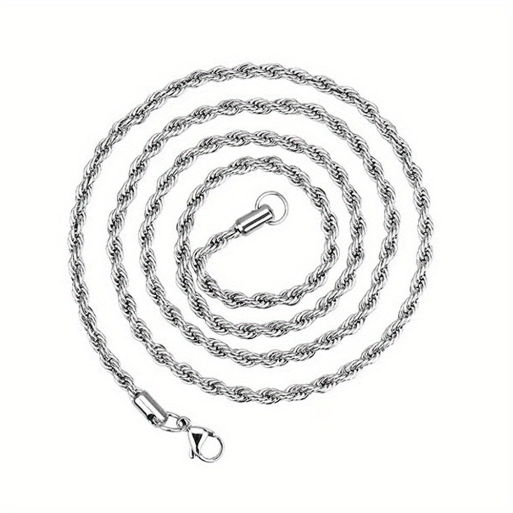 Hip Hop Spiral Chain Necklace Stainless Steel Vintage Necklace For Men
