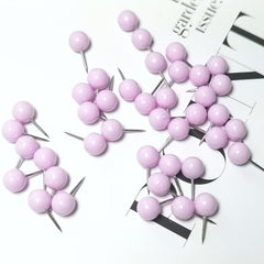 100 Purple Map Thumb Tacks Push Pins Round Head Pushpins