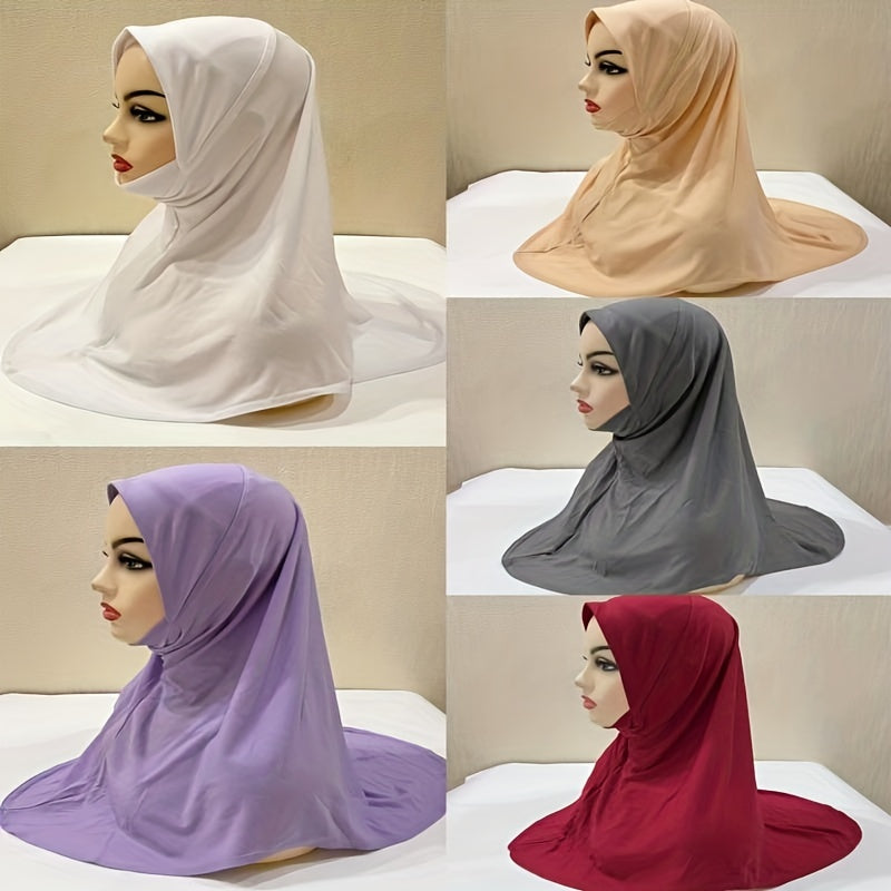 Girls Plain Soft Arab Hijab For 3 8Years Old