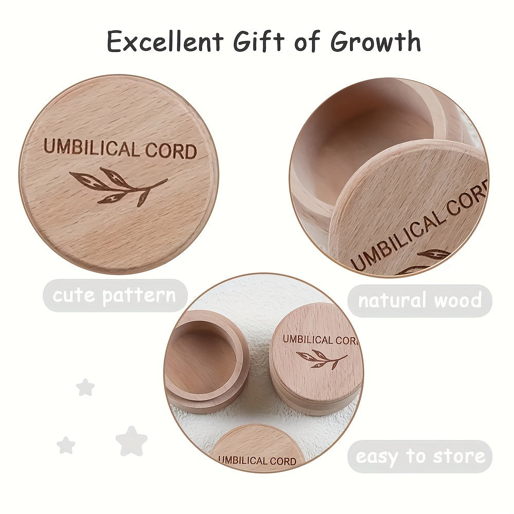Umbilical Cord Wooden Keepsake Box Hair and Tooth Storage