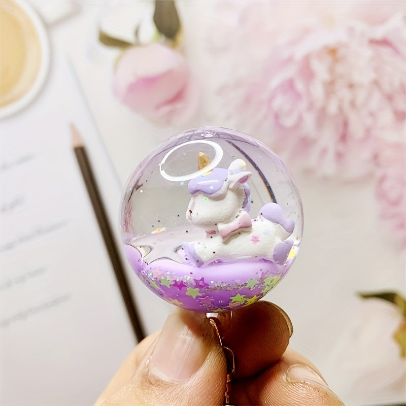Crystal Ball Pendant Liquid Quicksand Keychain Car Key Chain