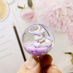 Crystal Ball Pendant Liquid Quicksand Keychain Car Key Chain