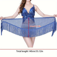 Belly Dance Hip Scarf Tassel Sequin Skirt Dance Props