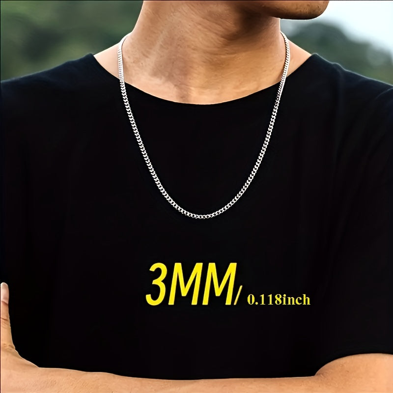 Titanium Steel Men's Necklace Stainless Steel Cuban Chain