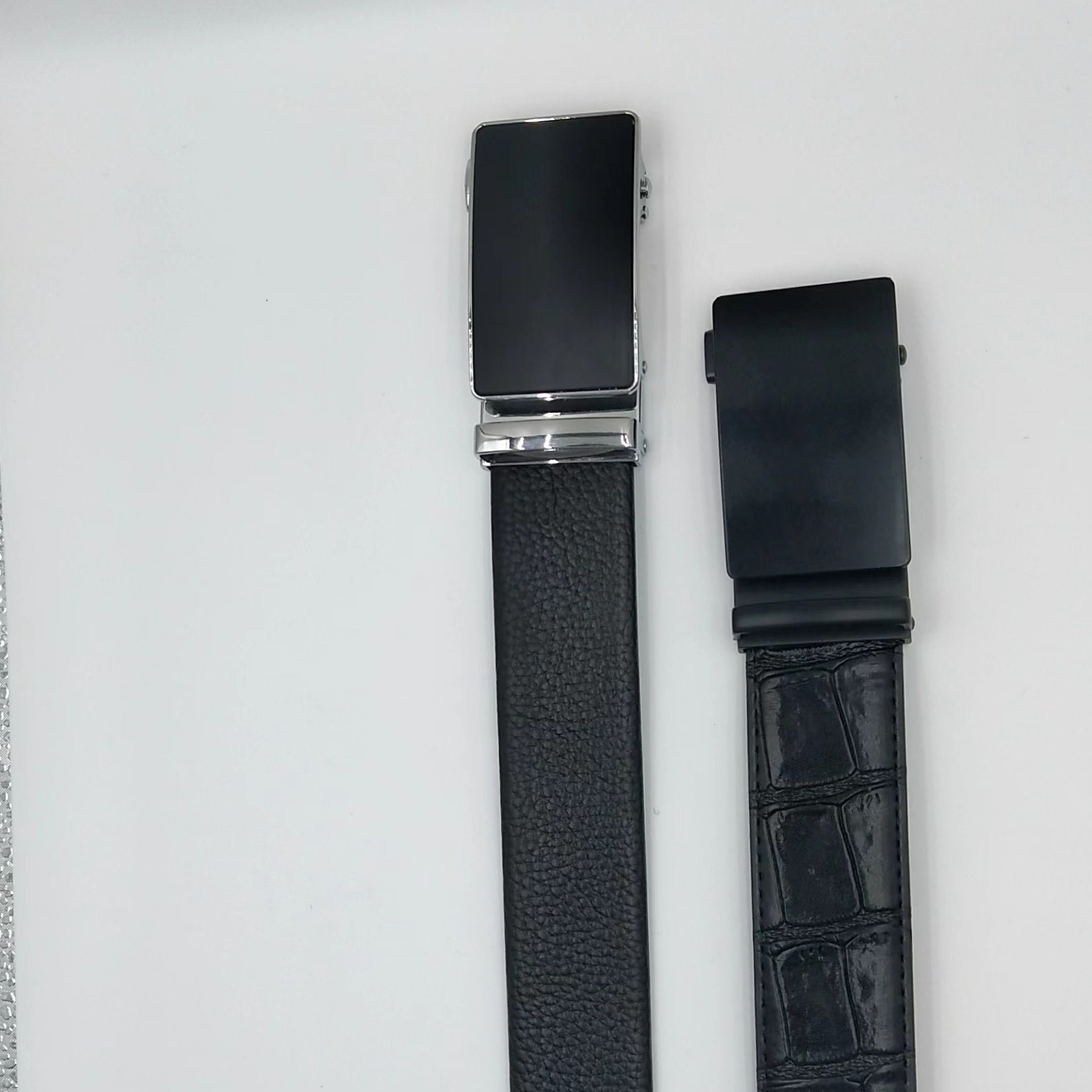 Men's Leather Automatic Buckle Belt Set