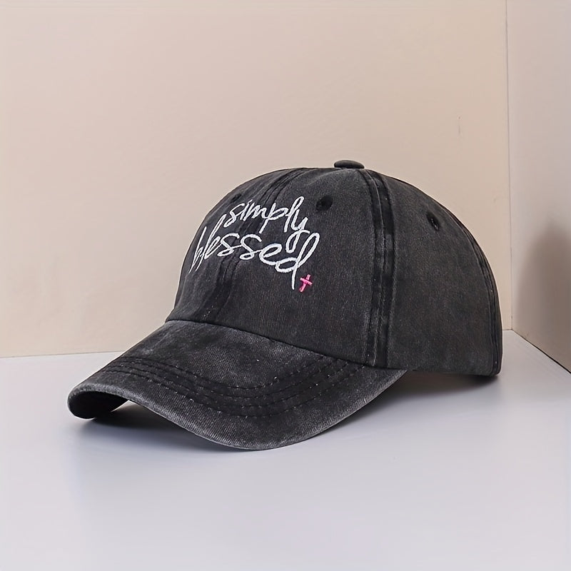 Blessed Embroidery Baseball Cap Distressed Dad Hat
