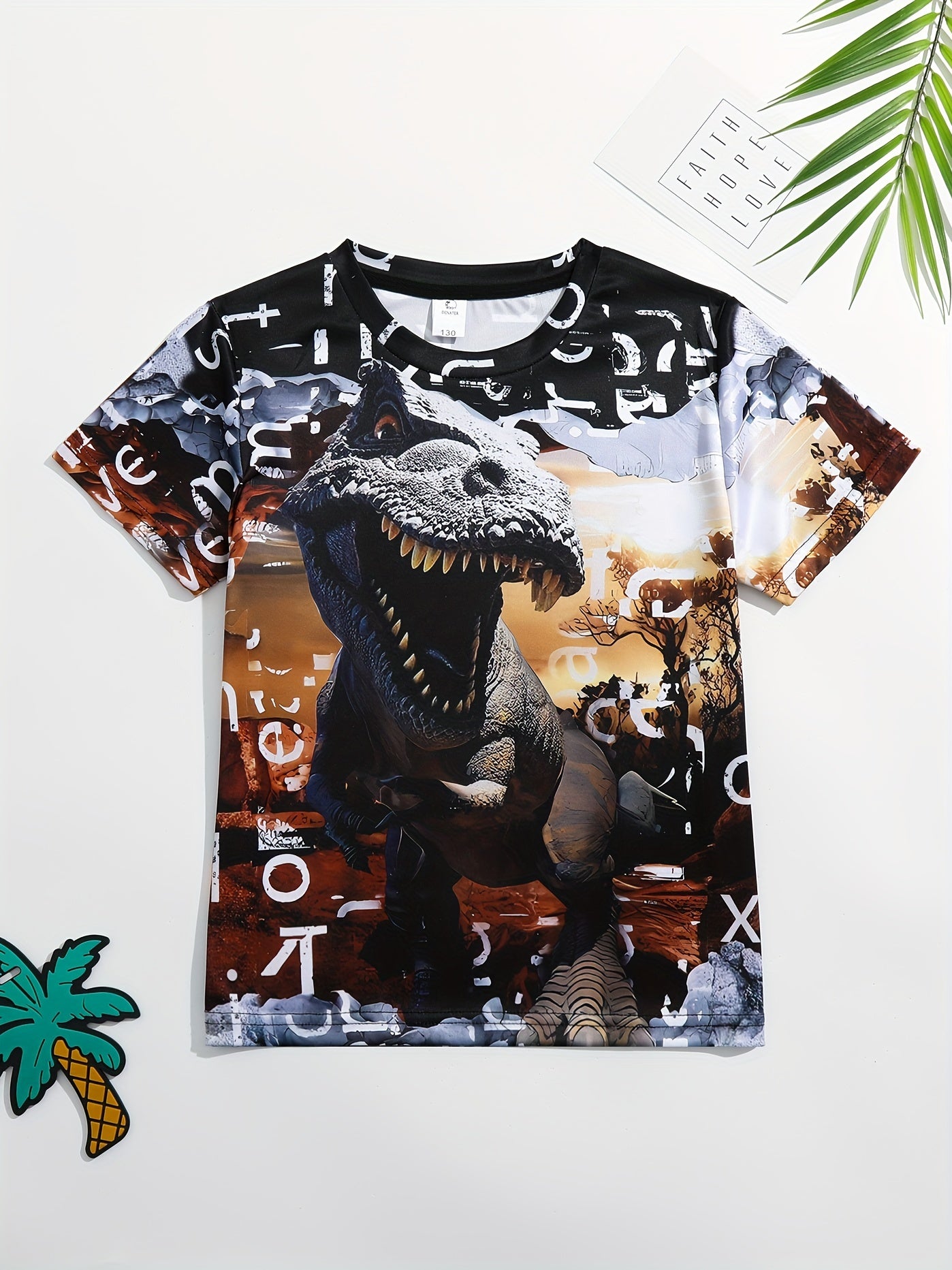 Boys' Dino Graphic T-Shirt for Summer Fun
