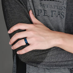 Cool Vacuum Plated Lettering Ring Men's Stainless Steel Ring