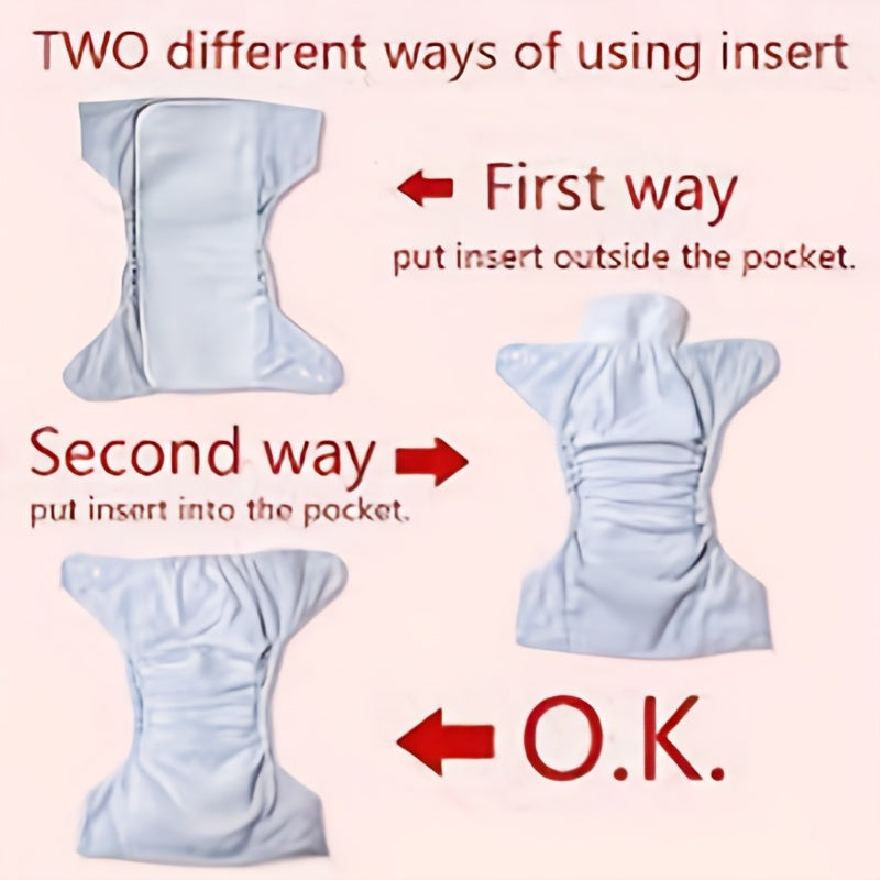 4 Pcs Reusable Cloth Diapers For Girls Boys Adjustable Washable Nappy