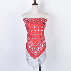 Sequins Tassel Polyester Scarf Party Scarf Women Bandana