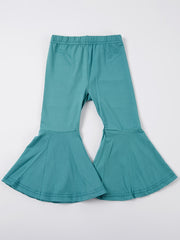 Girls Vintage Elastic Waist Flared Pants