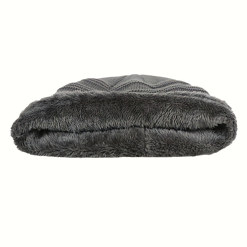 Plus Velvet Warm Woolen Knitted Hat Outdoor Ski Hat