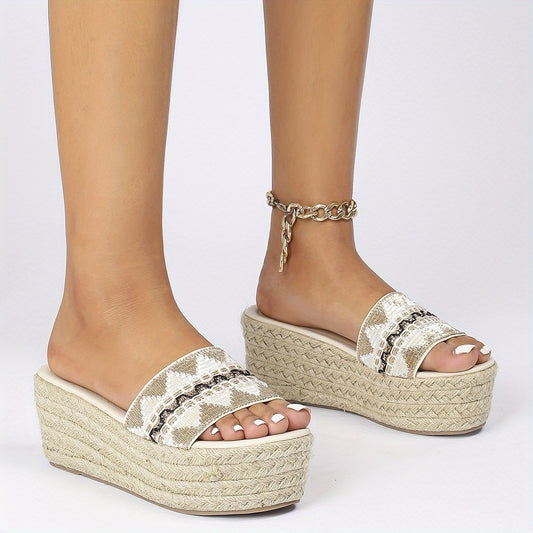 Women's Platform Espadrille Sandals Open Toe Wedge Heels
