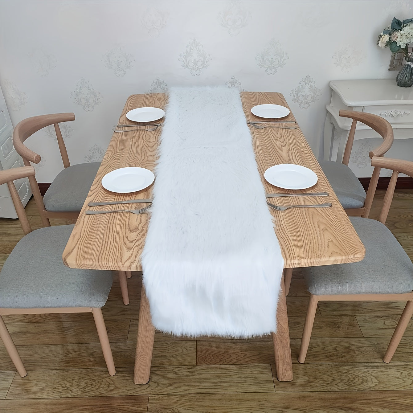 Christmas Plush Flag Tablecloth Winter Home Decoration