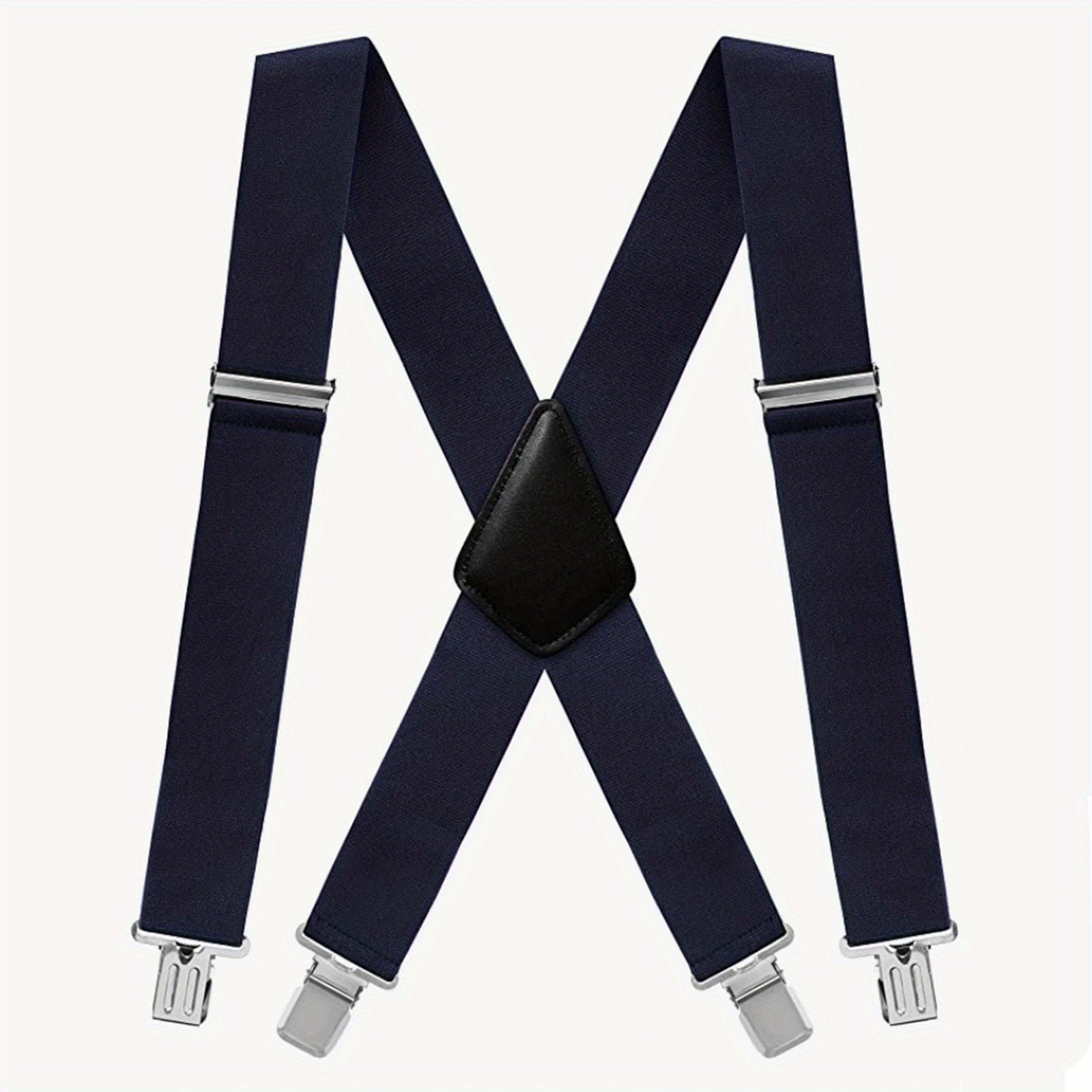 Men's Wide Elastic Adjustable Suspenders 4 Clips