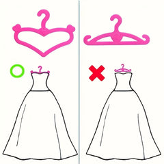 62pcs Pink Plastic Hangers Set for 11.5 Inch Dolls Clothes Dresses Outfits