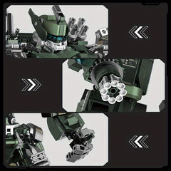 1403pcs Green Mecha Building Block Construction Toy Set