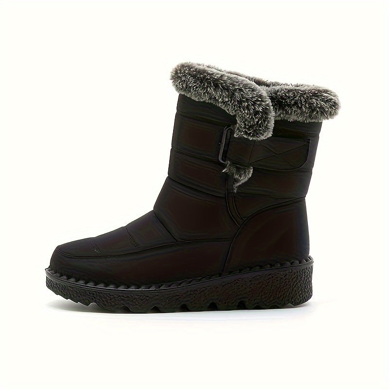 Waterproof Non slip Thickened Medium Tube Snow Boots for Women