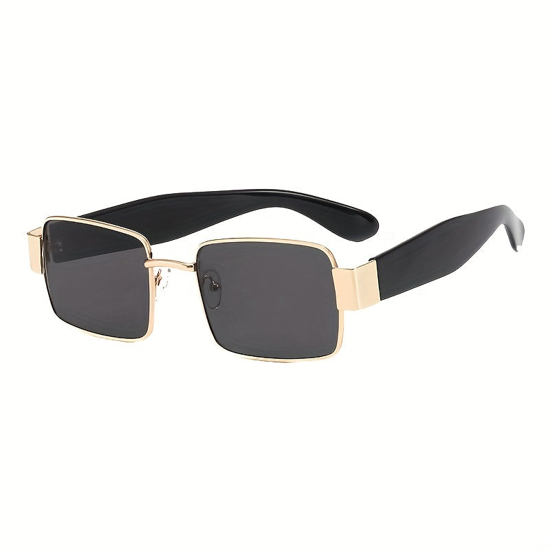 Square Tinted Sunglasses Metal Glasses UV400